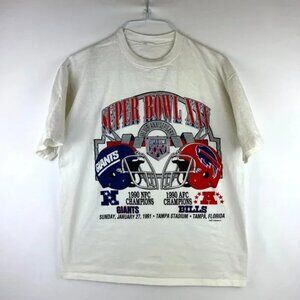 Vintage 1991 Super Bowl Xxv T New York Giants Vs Buffalo Bills shirt swe